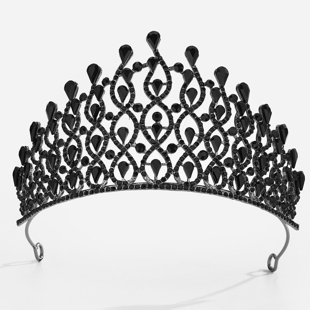Sparkling Baroque Queen Tiaras Elegant Bridal Headwear Zinc Zinc Alloy Princess Crown  Pageant Events чёрный