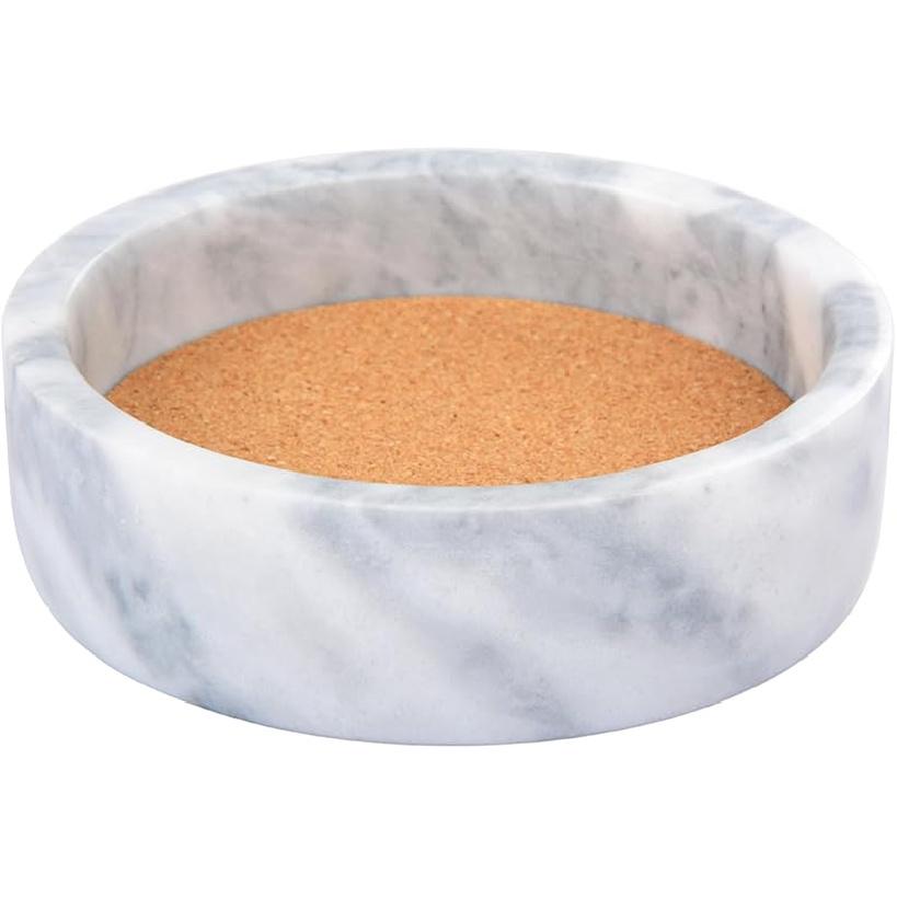 Marble Wine Bottle Coaster with Absorbent Cork Spacer for Wine Coaster Champagne Bottle Coaster Jewelry Organizer (Black) белый
