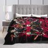 Halloween Movie Horror Chuckys Michael Myers Knitted Blanket Velvet  Lightweight Thin Throw Blanket For Bedroom Sofa Bed Rug