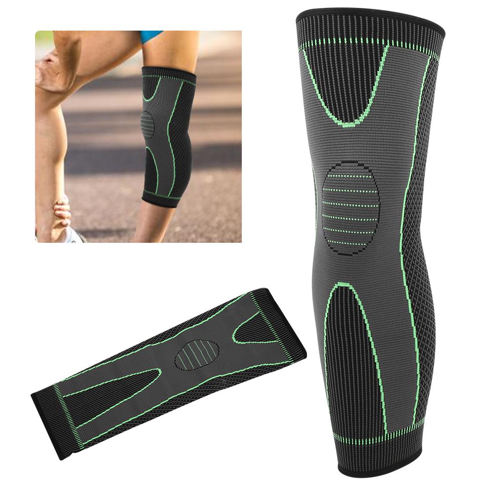1PCS Black Green Knitting Warm Lengthen Elastic Sports Knee Pad Guard Leg Sleeve KneepadL