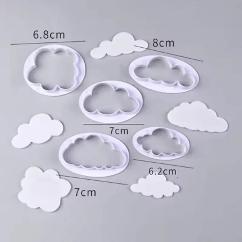 5Pcs/set Fondant Cutter Cloud Plastic Cake Cookie Biscuit Cutter Fondant Mold Fondant Cake Decorating Tools Sugar Craft