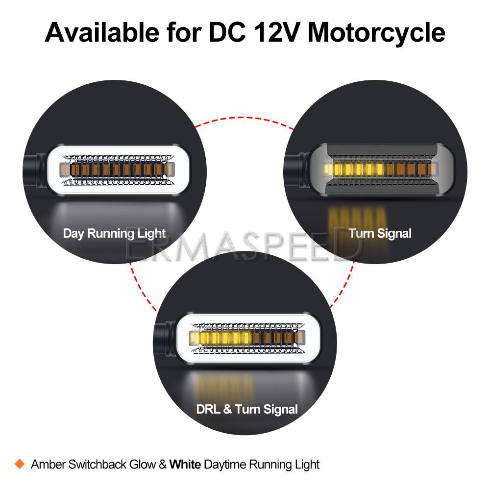 Built-In Relay 12V Lampu Sinyal Belok Sepeda Motor Indikator LED Amber Mengalir Berurutan Lampu Berkedip