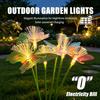 2Pack Colorful Iridescent Solar Butterfly & Flower Stake Lights Fiber Optic LED Garden Lights Waterproof Outdoor Decor for Lawn Patio Night Ambiance