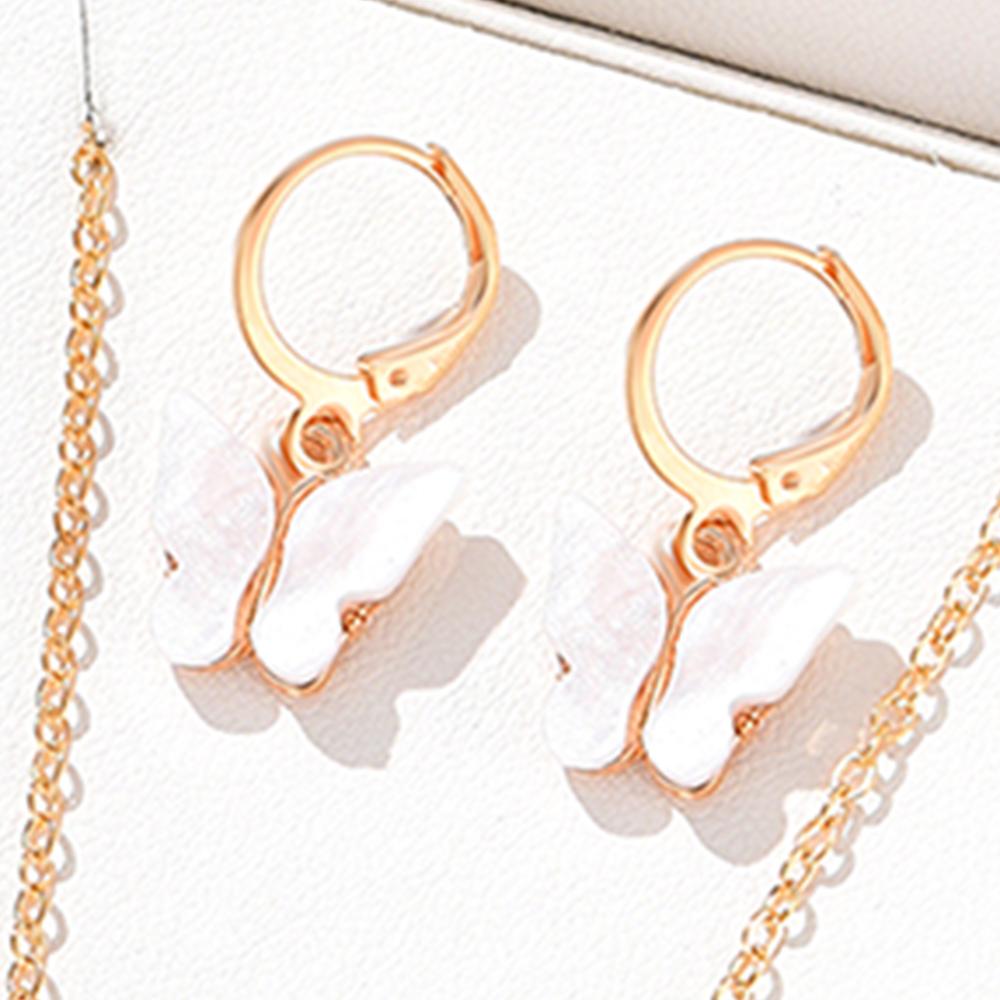 4 Piece Set Women Minimalist Versatile Zircon Necklace Earrings Bracelet Fashion Light Luxury High End Personalized Accessories