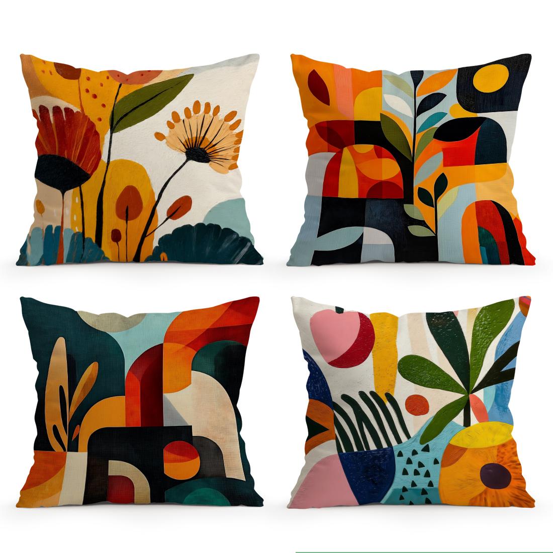Tinika Chen Unisex Abstract Art Shapes Pillowcase Printed Polyester 40/45/50Cm Throw Pillowcover Decorative Sofa Cushion Pillowslip Home Decor