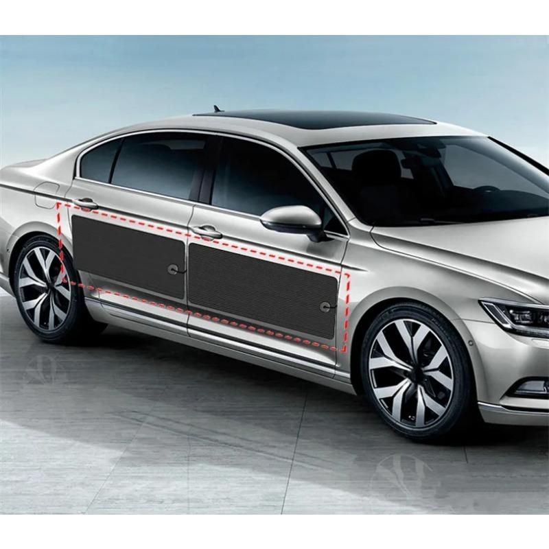 Black Car Door Protector Adhesive-Free/Magnetic Body Side Edge Guard Decorative Anti-scratch Protection Pad Stickers Multi Size