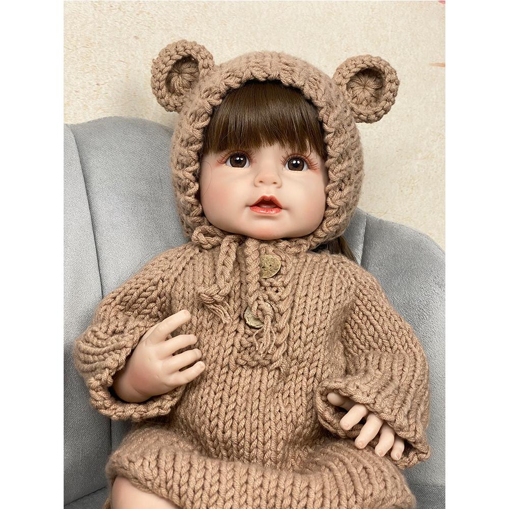 55cm Full Body siliconen waterdichte herboren pop handgemaakte realistische pasgeboren kan bad voor kinderen verjaardagscadeaus