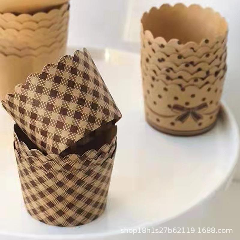 Small Kraft Paper Muffin Cups Baking Cups, Oven Safe, 50 Count, Non-Stick Paper Liners for Cupcakes