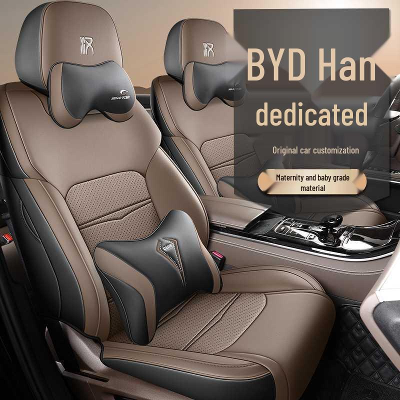 BYD Han Leather Seat Covers: Universal, All-Season, Five-Seater Cushion.