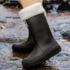 New fashion high tube thick-soled rain boots women's outer wear bundle non-slip water shoes warm rain shoes waterproof glue shoes fashion