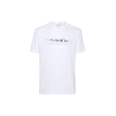 Logo-Print Pullover Rundhalsausschnitt Kurzarm T-Shirt Herren Oberteile Weiß K10K112497-YAF