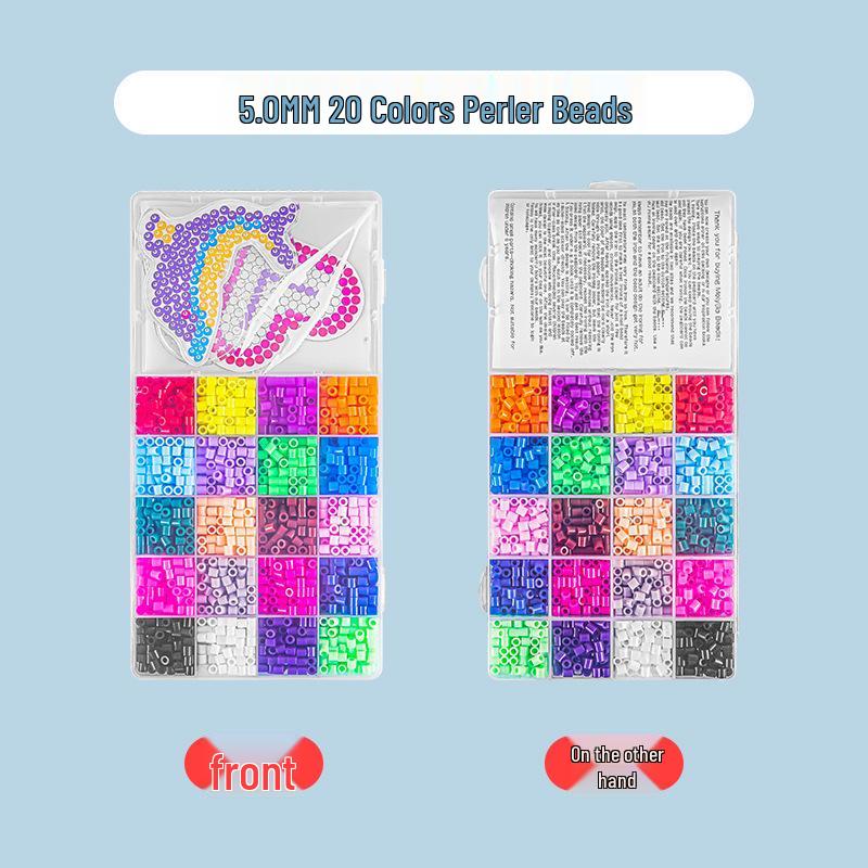 72-Color 2.6mm & 48-Color 5mm Fuse Beads Refill Set for DIY Handmade Educational Projects