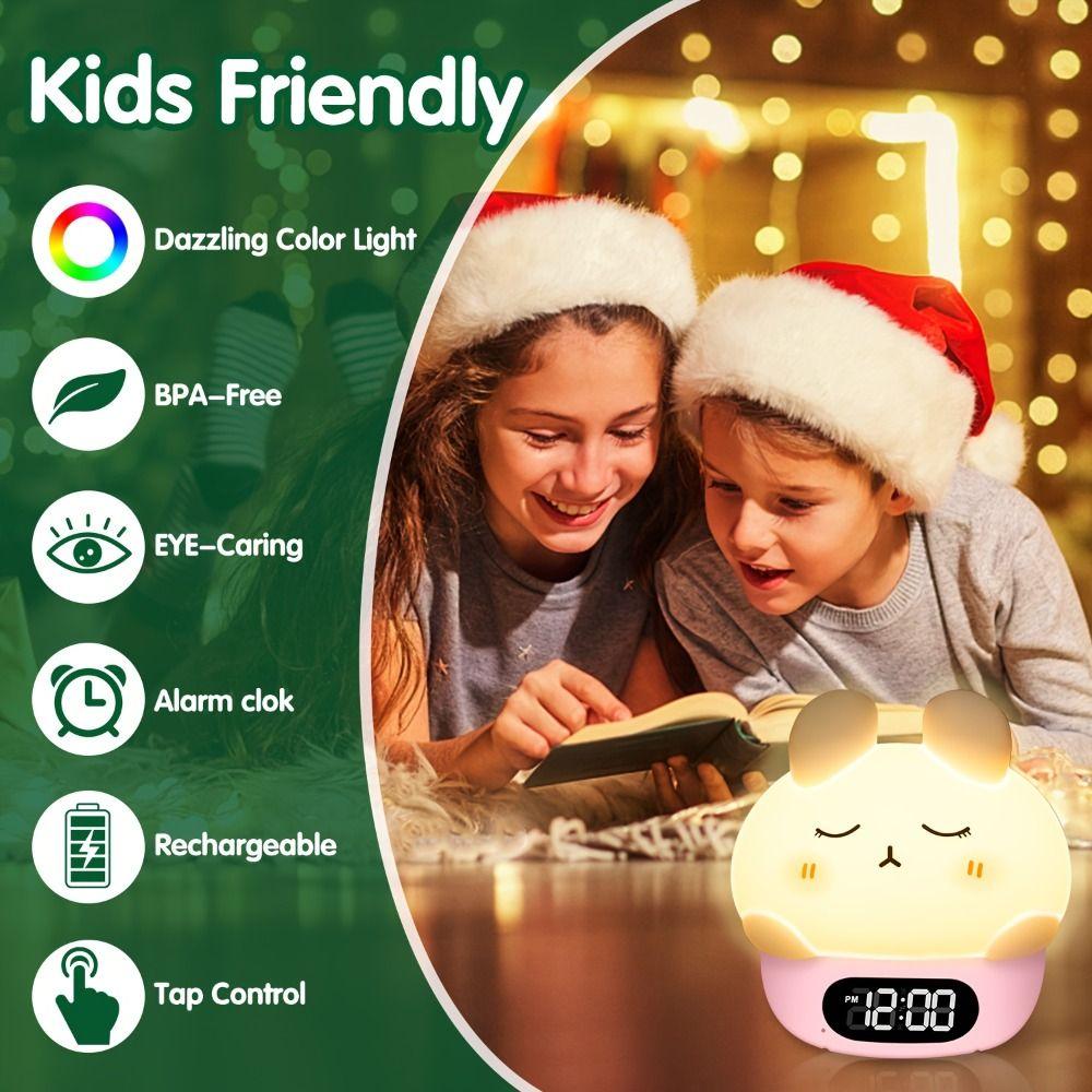 Timer Color-Changing Rabbit Lamp Temperature Display Electronic Desk Clock Nursery