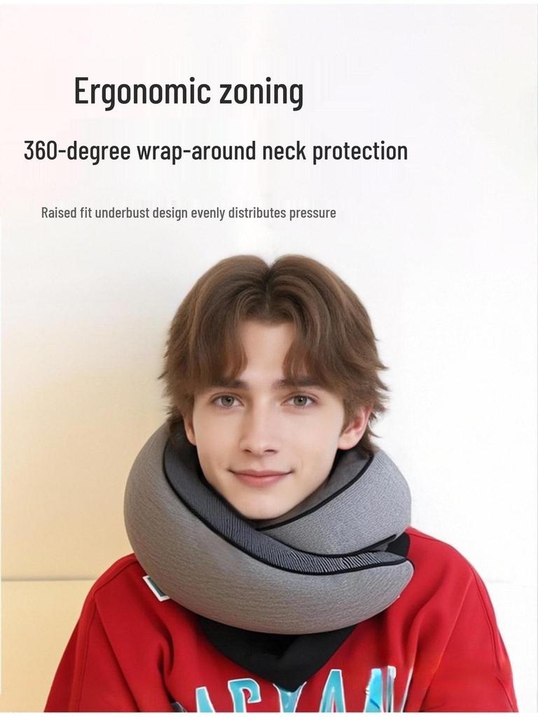 U-Shaped Memory Foam Neck Pillow: Comfortable, Portable Support for Travel