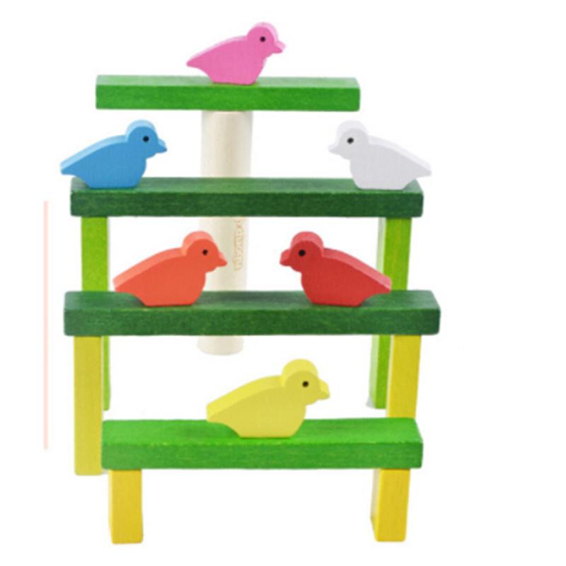 Balance Stacking Game Bird Building Blocks Multicolor Wooden Toys Children's Birthday Present Intell