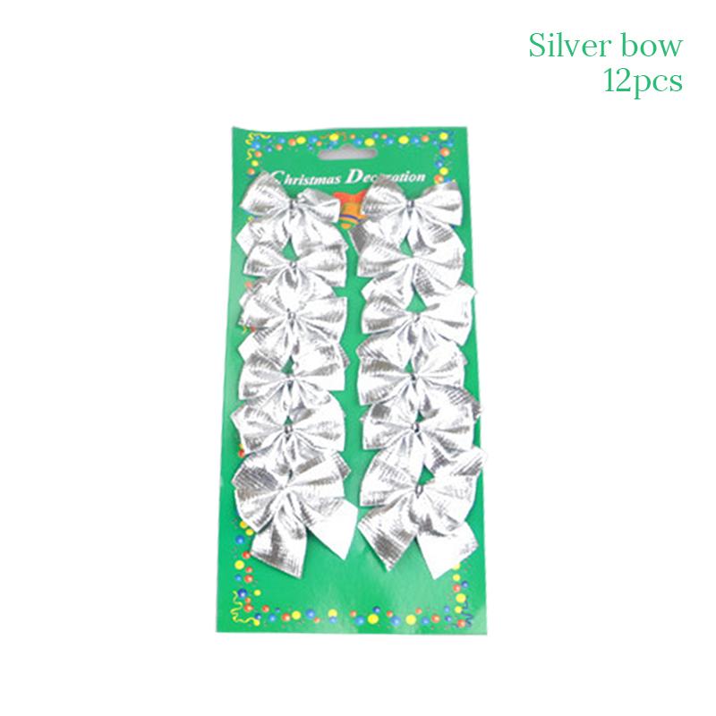 

WEIGAO 12pcs Pretty Christmas Bow Christmas Tree Decoration Ribbon bowknot Christmas Decorations for Home New Year Navidad Kerst
