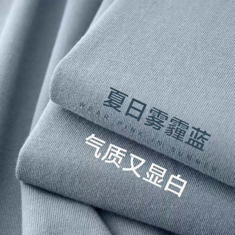 Unisex Heavyweight 300g Cotton Crew Neck Solid Color T-Shirt