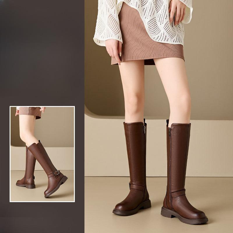 Autumn and Winter Shoes Women's Shoes Versatile Boots Slimming Long Boots Thick-soled Women's Boots