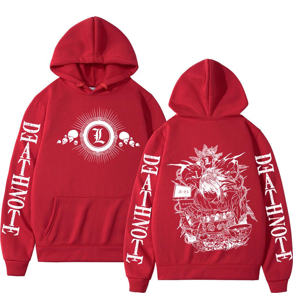 Anime Death Note Hoodies Manga Yagami Light L·Lawliet Hooded Sweatshirt Men Women Fashion Loose Long Sleeve Pullovers Streetwear