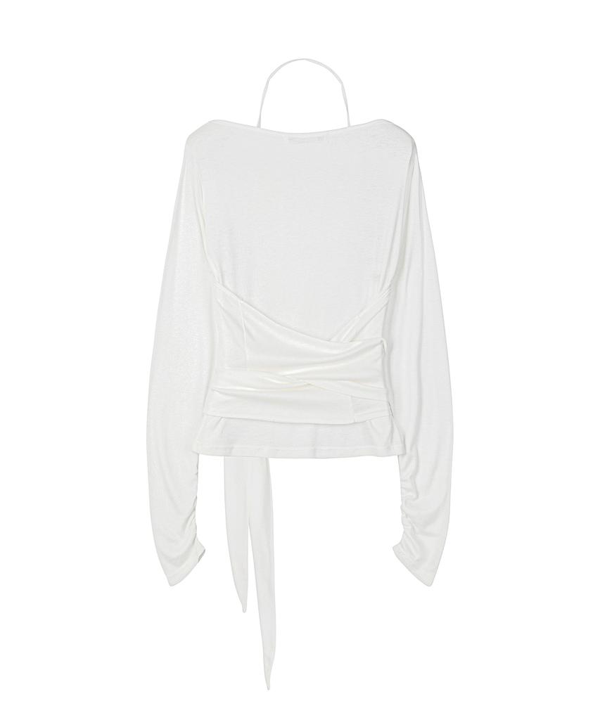 Sekeonmonollogeu W.(Set)Tie Detail Layered Set Top [White]_Sewts025White