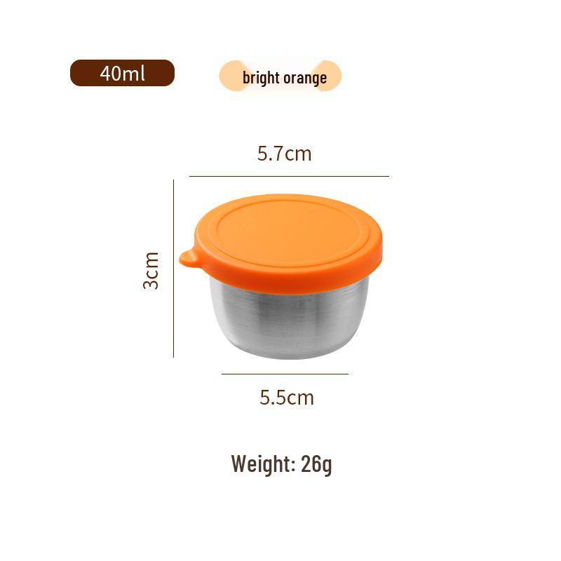 Reusable Sauce Cup with Macaron Lid - 304 Stainless Steel, 40/50/70ML, Portable Dipping or Seasoning Dish.