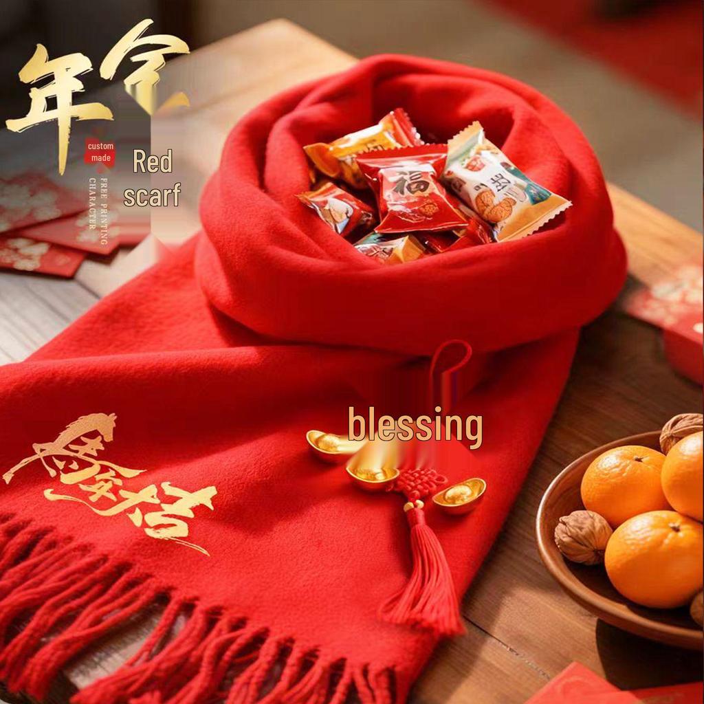 Custom Red Scarf with Logo & Embroidery for Events and Reunions