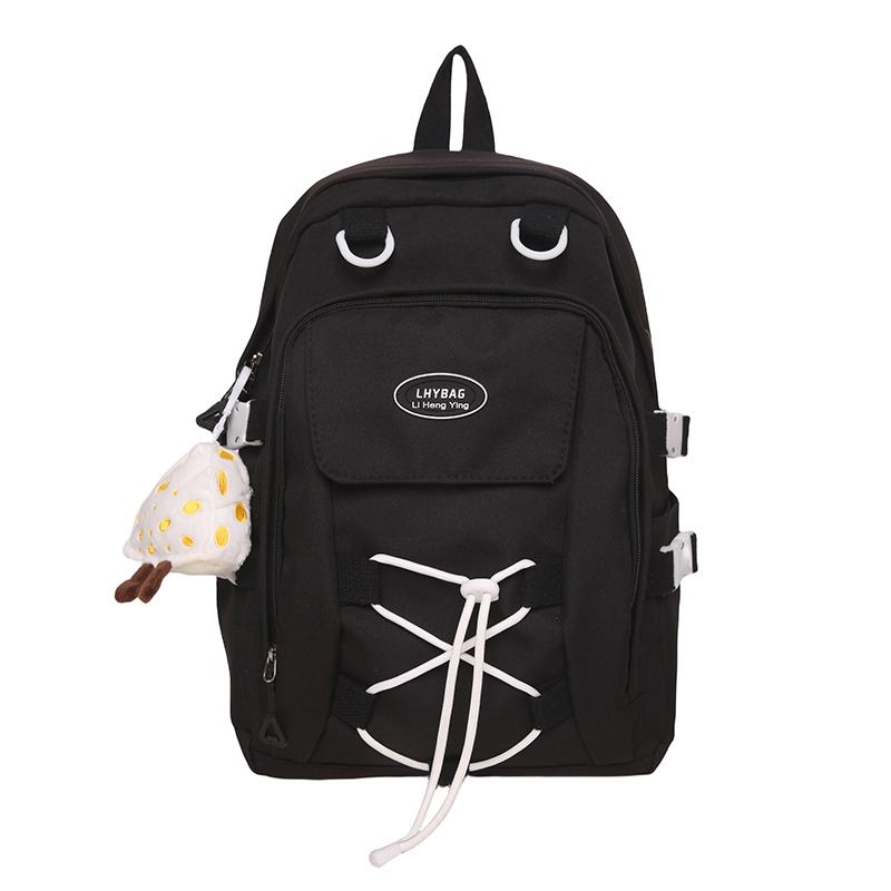 

Рюкзак большой емкости с цветными блоками, женский рюкзак для школьников, школьная сумка для кампуса чёрный