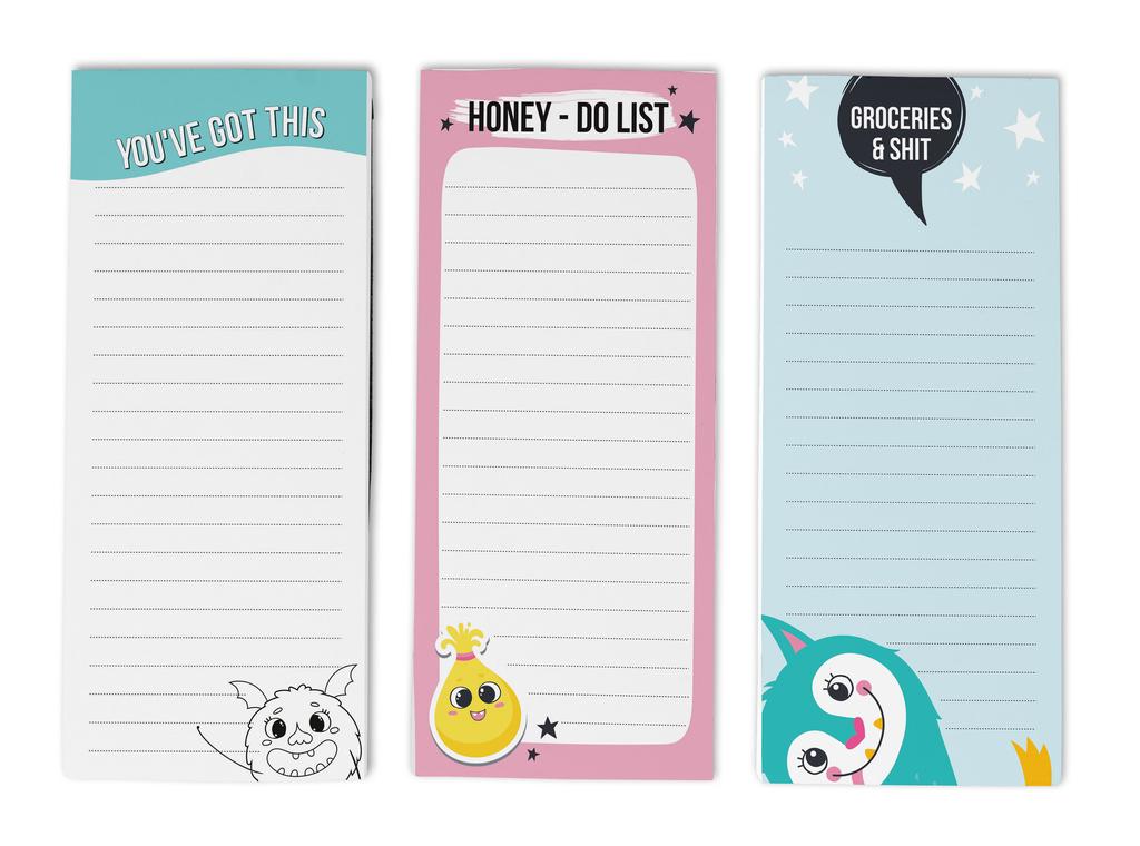 Inkdotpot Pack of 3 Magnetic Fridge To-Do List Notepads- Magnetic Memo Pads For Refrigerator-  (50 Sheets