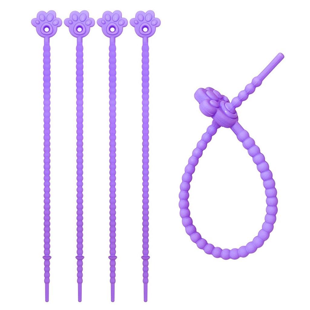 Multipurpose Elastic Wire Ties 5 Pack Colorful Sturdy Silicone Cord Management Clips Portable for Cable Organization