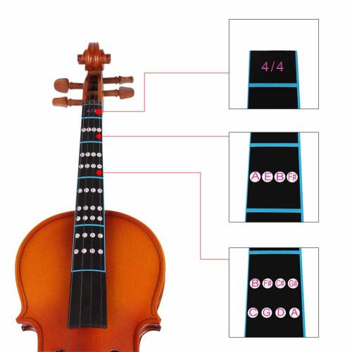 4/4 Size Violin Fretboard Stickers, Water & Heat Resistant, Scale Position Stickers for Practice