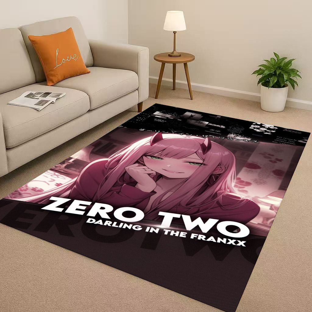 Sexy Girl Zero Two DARLING In The FRANXX Cartoon Living Room Non Slip Area Rug Carpet for Bedroom Sofa,Easy Clean Home Doormat
