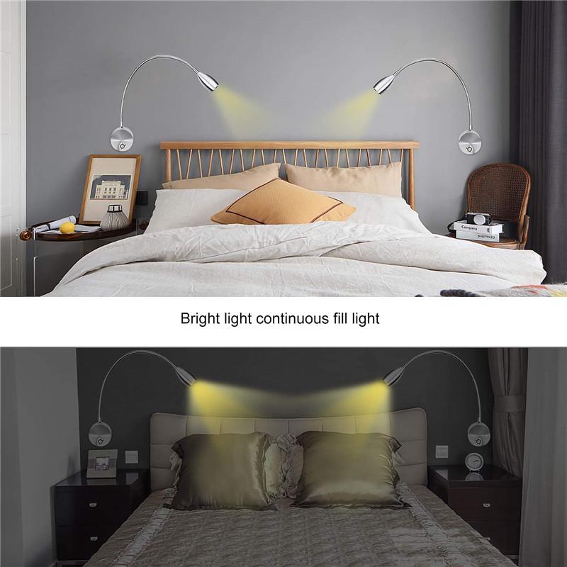 Smart Touch LED Gooseneck Wall Light with Stepless Dimming & Eye Protection