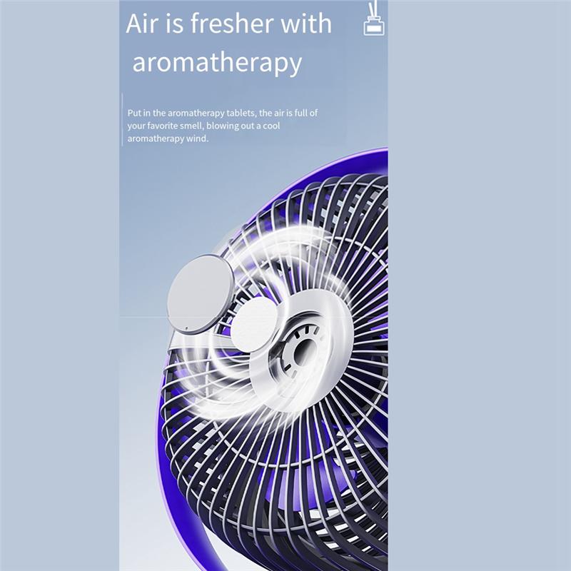 ABGR-3000Mah Rechargeable Desk Fan,Portable Table Air Circulator Fan For Whole Room- 6 Speeds,360° Tilt Easy Install Easy To Use