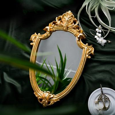 Вінтажне Золоте Тиснене Дзеркало для Макіяжу Естетичні Настінні Наклейки Кімнатні Аксесуари Ванна Кімната Домашній Декор