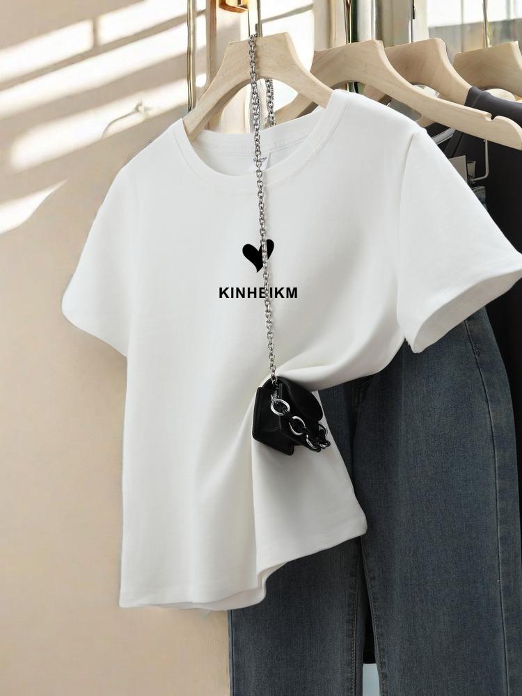 

2025 New Shoulder Cotton Short Sleeve T-Shirt Women s White Top Bottom Shirt Spring Autumn Winter Summer XXXL