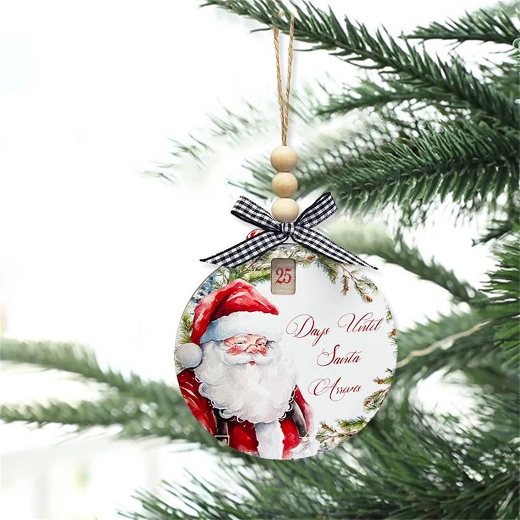 Christmas Calendar Timing Rotating Wooden Pendant, Wooden Sign Wall Hanging, Christmas Tree Ornaments