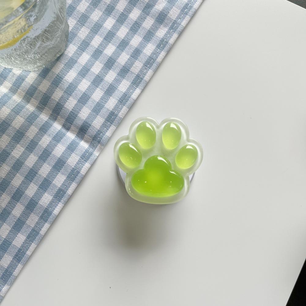 Colorful Glow-in-the-Dark Cat Paw Phone Air Cushion Stand, Magnetic Retractable Lazy Desktop Drama Watching Stand