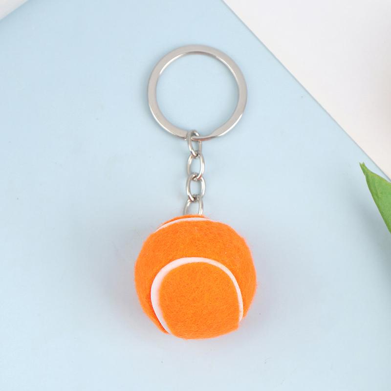 6 Color Key Chain Tennis Ball Metal Keychain Car Key Chain Key Ring sports chain sliver color pendant