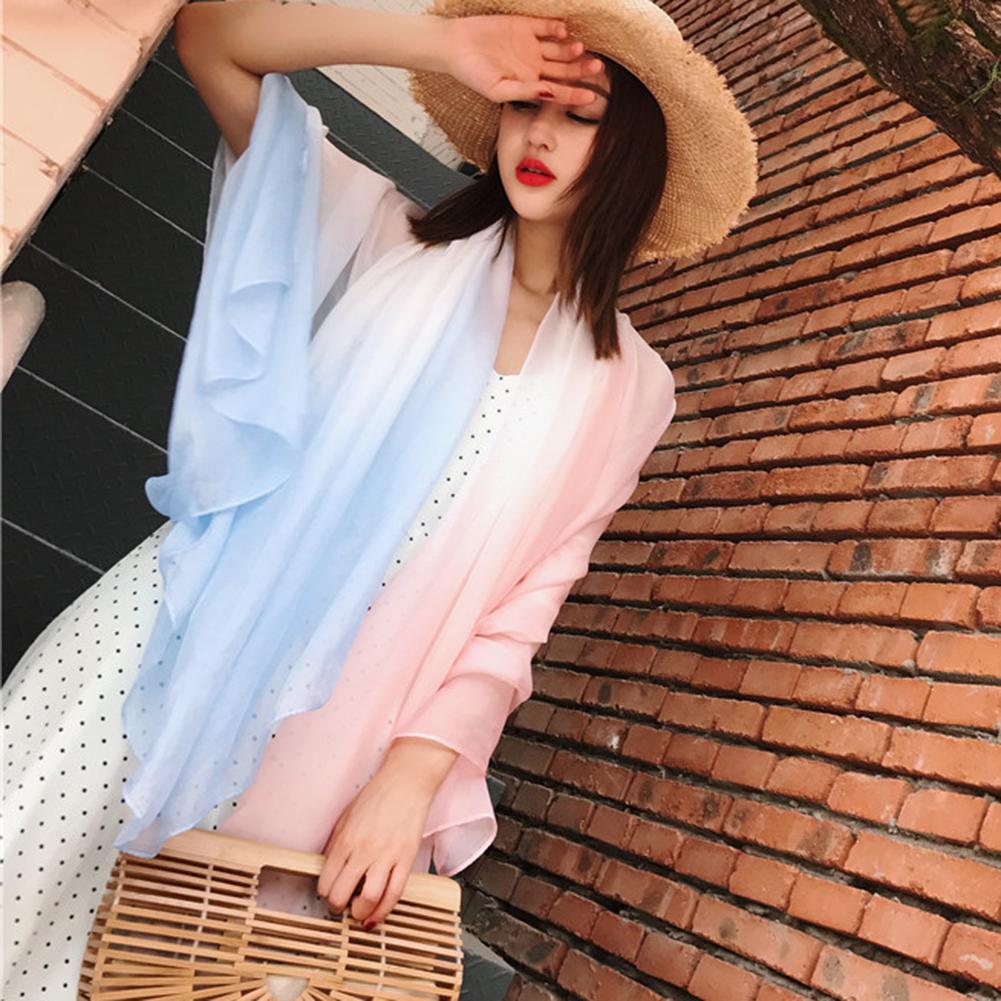 Women Stylish Gradient Colour Beach Sun-screen Scarf Fashionable Tippet Festival Gift