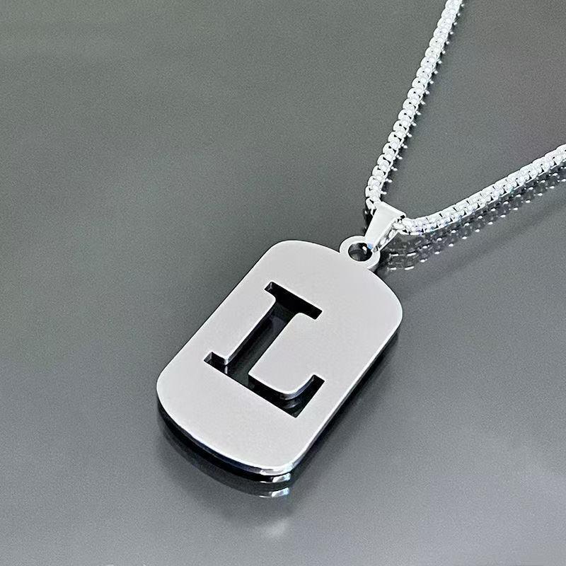 Simple Titanium Steel 26-Letter Necklace for Men and Women - Trendy Minimalist Design