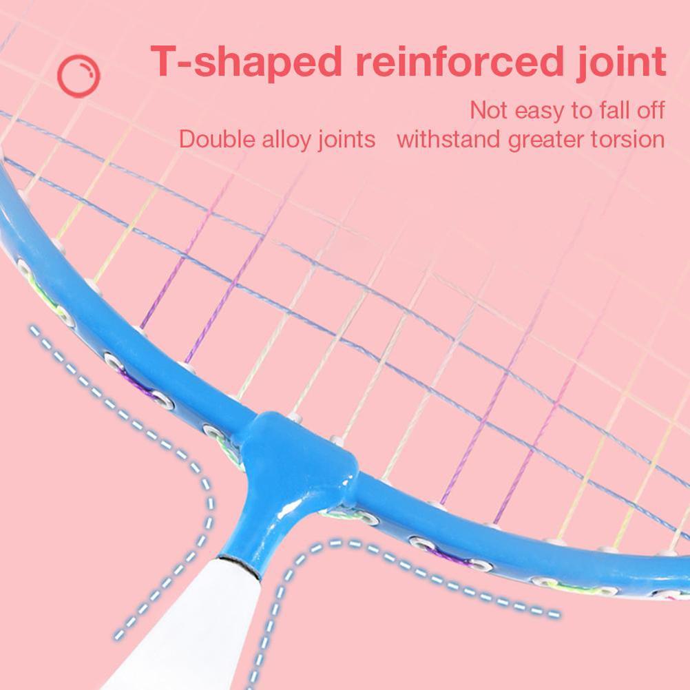 Badminton Rackets Set Portable Badminton Rackets with 2 Shuttlecocks and Carrying Bag for Children