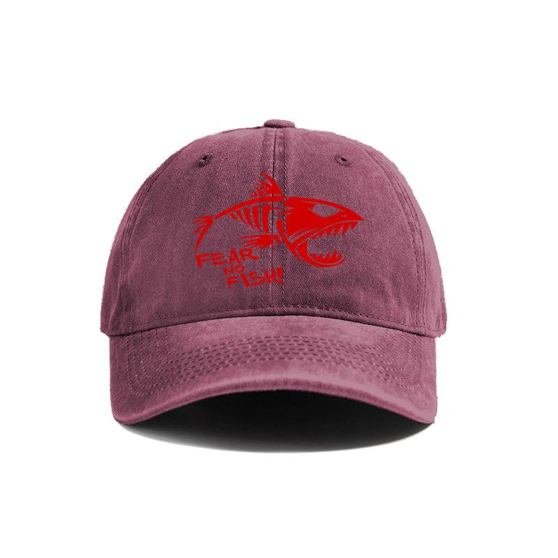 Baseball Cap Distresseded Hats Cap Fisherman Fishing Lover Men Vintage Outdoor Use Summer Adjustable Hat Dad Gift Mz-535 Fear No Fish