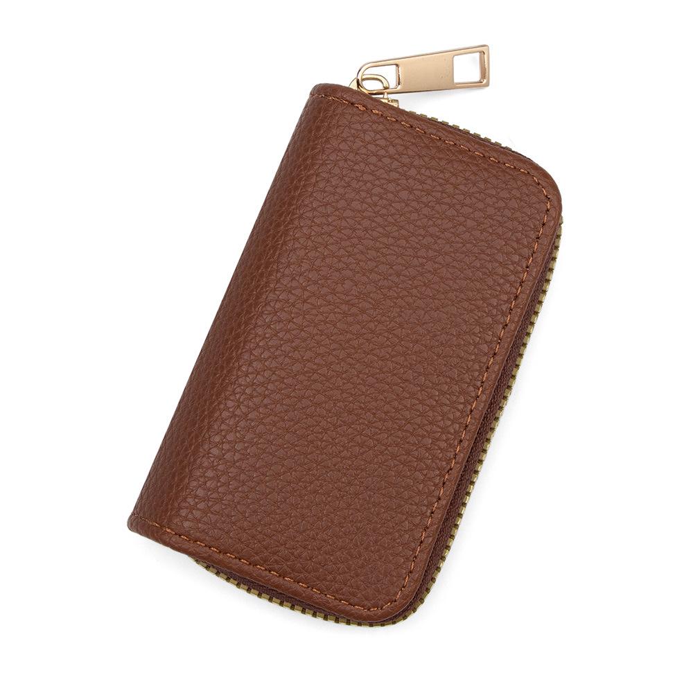 Large Capacity Unisex Zipper Key Case with Ring