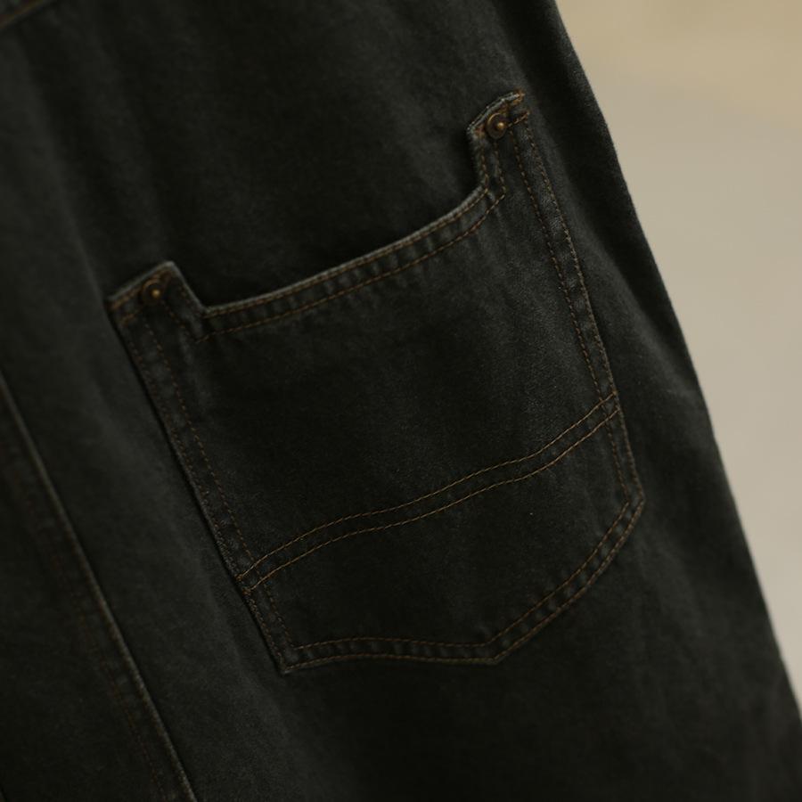 Korean Style Fashion Layered Denim Overalls - Youding 25 Autumn Collection