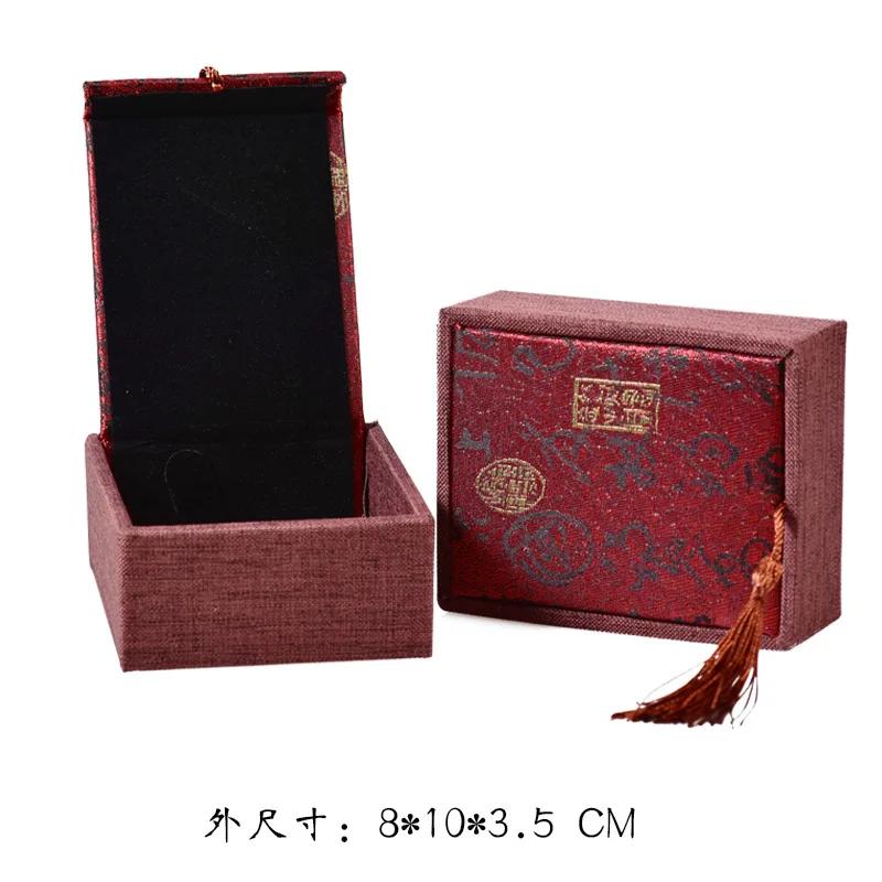 

Мини-оловянное кольцо в китайском стиле, ожерелье, коробка для сережек, подарочная коробка для ювелирных изделий, жестяная коробка для хранения, квадратный барабан, жестяная коробка, ящик-органайзер красный