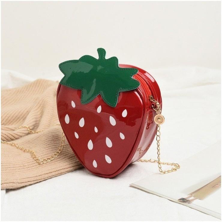 Fashion Chain Bag Spring New Trend Korean Version Three-Dimensional Cartoon Strawberry Shoulder Bag Women'S Commuter Versatile Bag