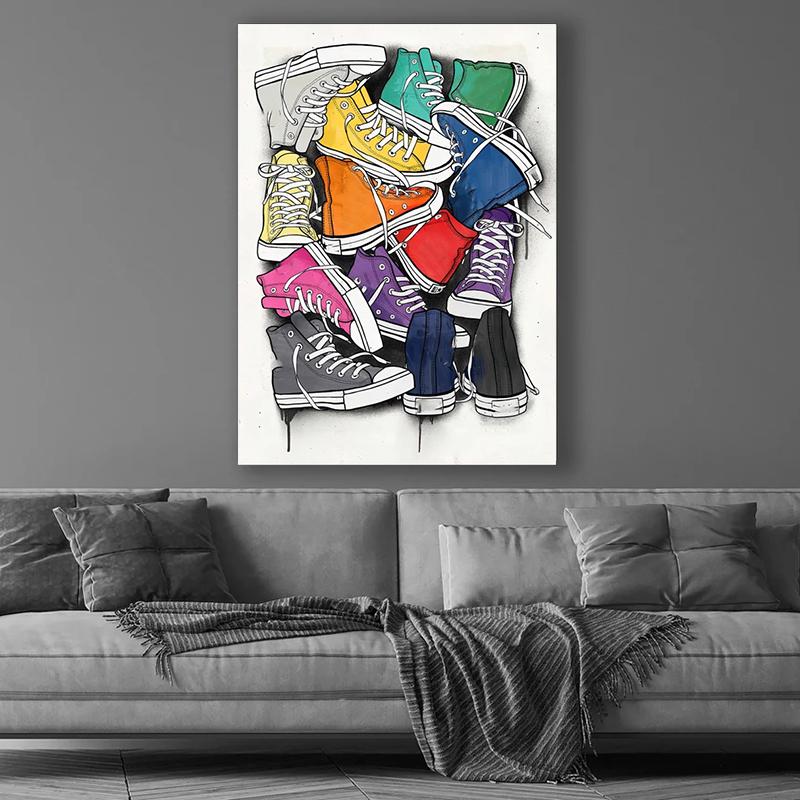 Banksy Graffiti Canvas Painting Sneakers Poster e stampe Modern Wall Decor Immagini Cuadros per la decorazione della casa del soggiorno