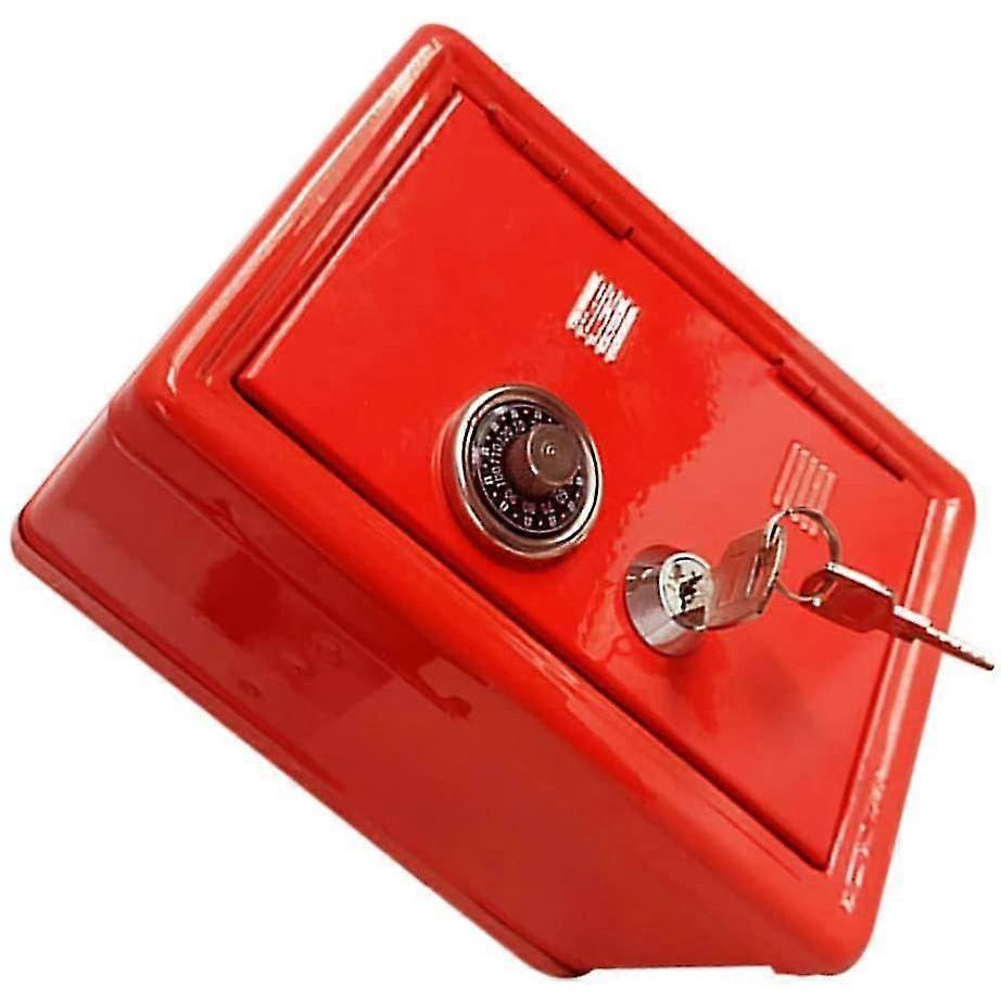 Metal Safe Box Kids Piggy Bank Safe Saving Box Locking Money Box Money Storage Box Desktop Money Pot for Kids Children