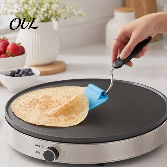 Multifunctional Kitchen Spatula Fried Eggs Spatula, Adjustable Angles Design, Non-Stick Flexible Turner Pancake Flipping Heat Resistant Silicone