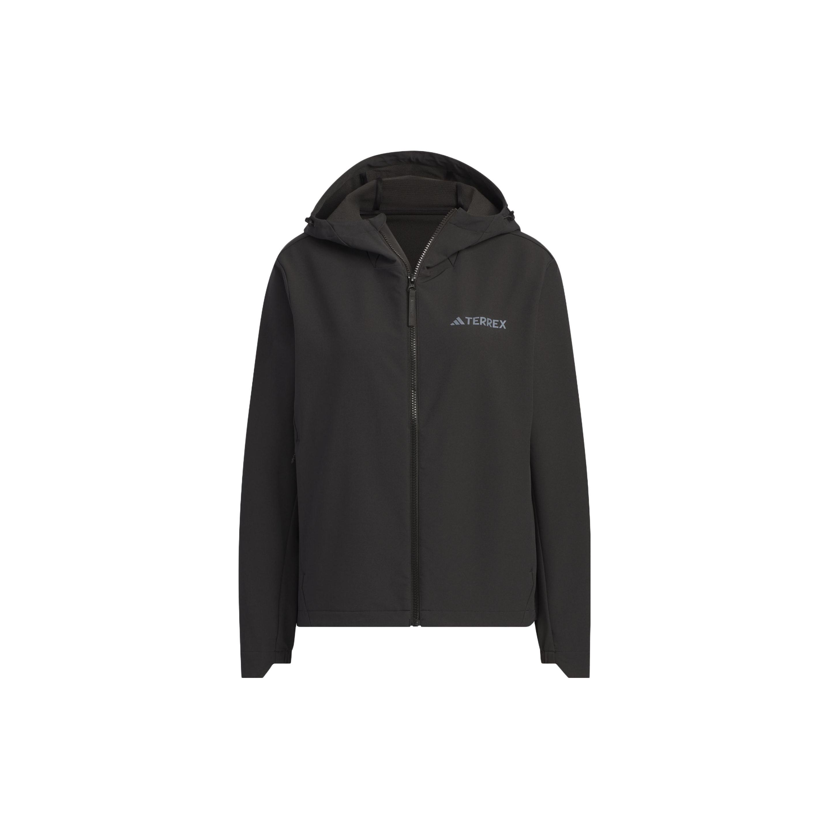 Adidas Terrex Brushed Soft Shell Hooded Outdoor Windproof Jacket Women Black IL9013 S